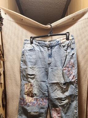 Patch Work Denim Crops